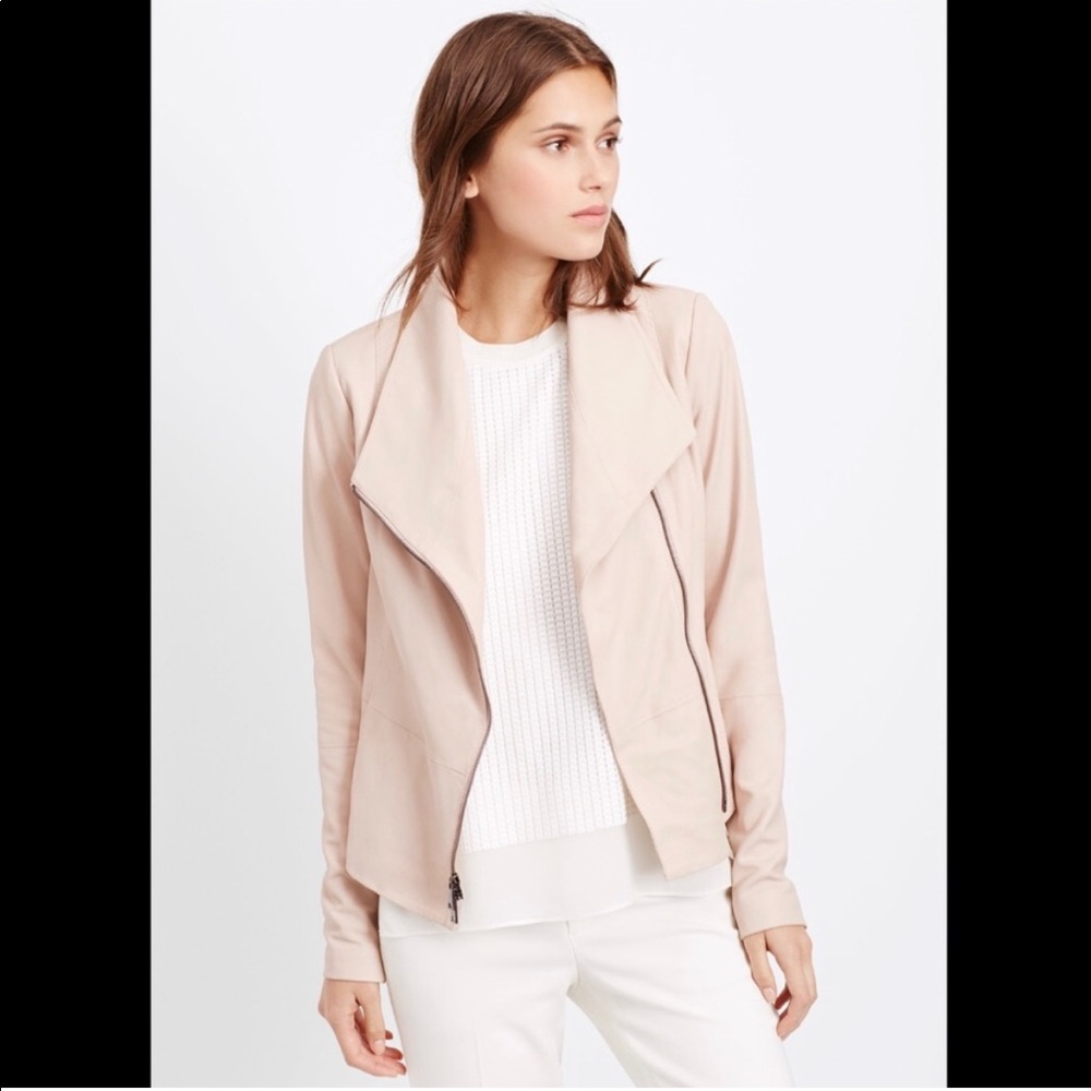 Vince Leather Scuba Jacket Blush Pink